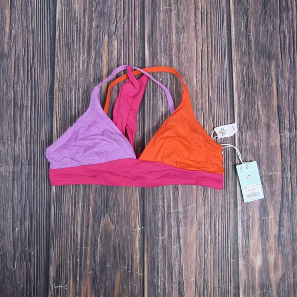Marine Layer Other - Marine Layer NEW Womens Small Colorblock Plunge Bikini Top Swim
